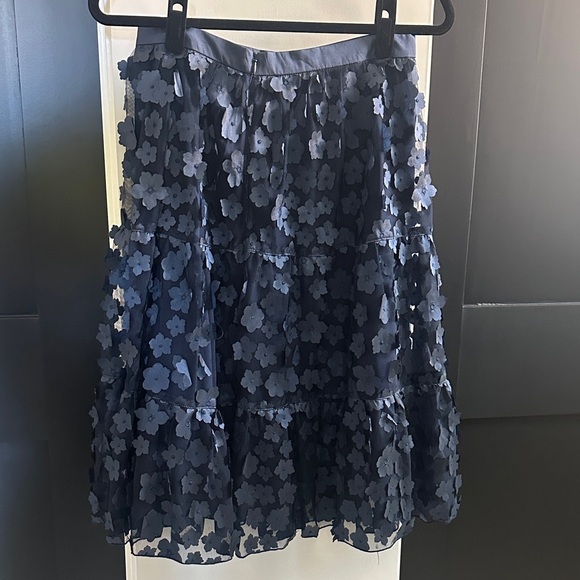 Eva Franco Dresses & Skirts - Eva Franco Navy Floral A-Line Skirt